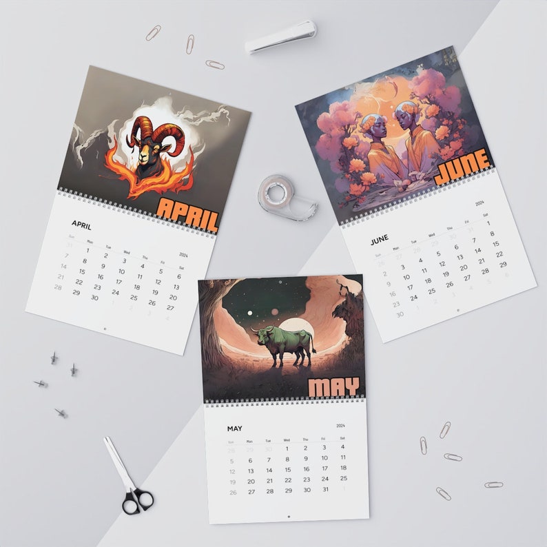 Celestial Horizons 2024 Wall Calendars 2024 Astrology Etsy Australia
