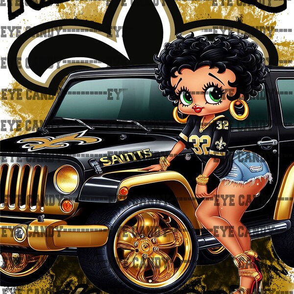 Betty Boop Sport PNG, Betty Boop Afro, Betty Boop Who Dat