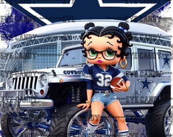 Ride or Die Betty Boop, Betty Boop Dallas, Betty Boop Sports PNG