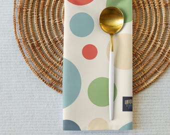 Bubble Dots Cloth Napkin Set of 4 – Scandinavian Cream | Modern Scandinavian Table Decor