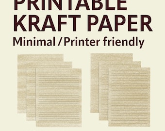 Minimal Kraft Printable Paper – Blank, Lined & Dashed (A4 + US Letter PDF Set) Japanese style
