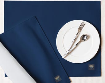 Midnight Blue Placemat Set of 4 – Solid Navy | Modern Minimal Table Decor
