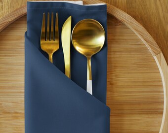 Faded Navy Cloth Napkin Set of 4 – Muted Blue | Modern Minimal Table Decor