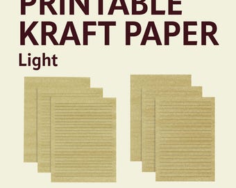 Light Kraft Printable Paper – Blank, Lined & Dash (A4 + US Letter PDF Set) Japanese style