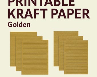 Golden Kraft Printable Paper – Blank, Lined & Dashed (A4 + US Letter PDF Set) Japanese style
