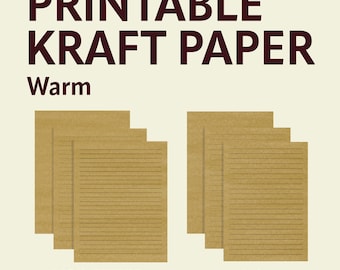 Warm Kraft Printable Paper – Blank, Lined & Dash (A4 + US Letter PDF Set) Japanese style