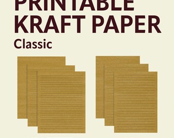 Classic Kraft Printable Paper – Blank, Lined & Dash (A4 + US Letter PDF Set) Japanese style