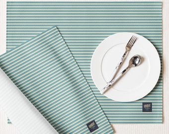 Wavy Stripes - Ocean | Placemat Set of 4 | Dining Decor