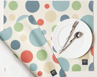 Bubble Dots – Modern Scandinavian Placemat | Scandinavian Cream (Set of 4)
