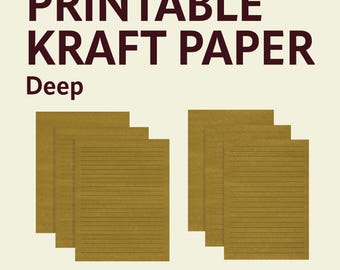Deep Kraft Printable Paper – Blank, Lined & Dashed (A4 + US Letter PDF Set) Japanese style