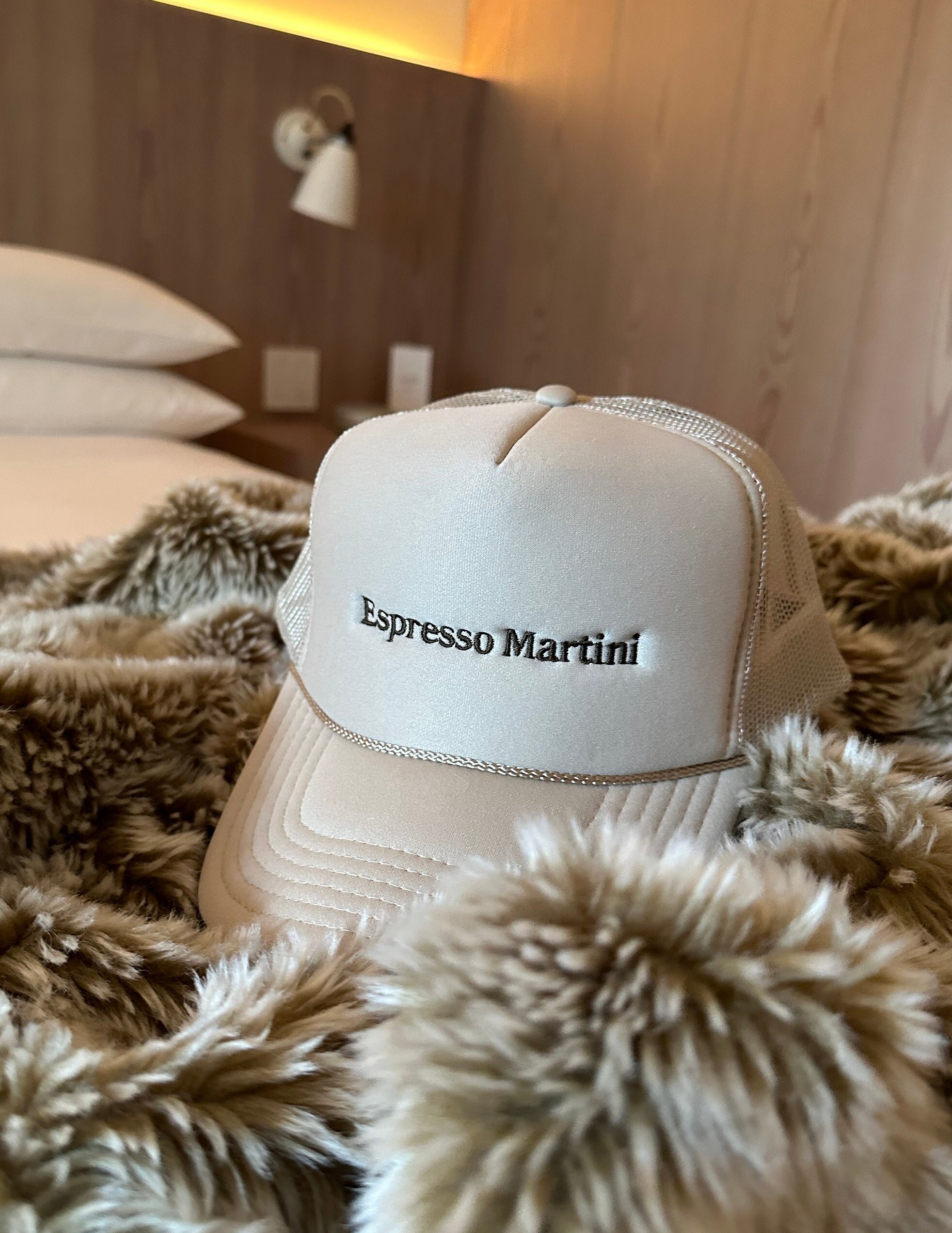 Beige Embroidered Espresso Martini Trucker Hat - Etsy