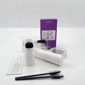 Eyebrow Stamp + Stamp Enhancer Powder Kit (Dark Brown)…