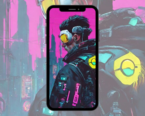 cyberpunk iphone or android wallpaper