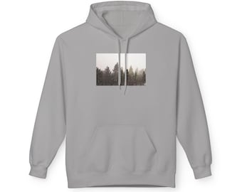 Snowy Forest Fleece Hoodie, Winter Forest Hoodie, Nature Lover Gift, Cozy Winter Apparel, Christmas Gift