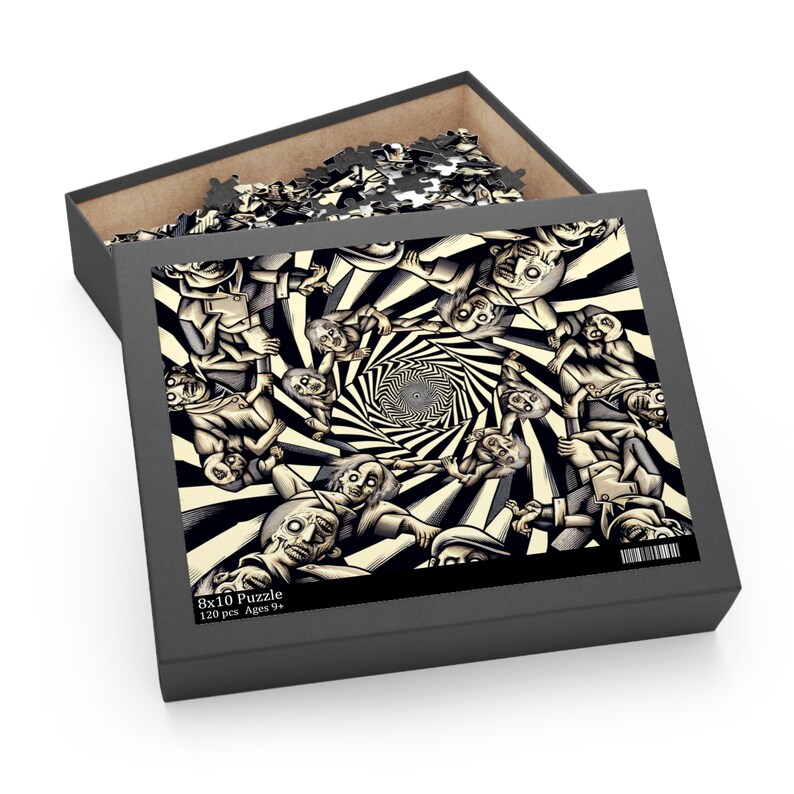 Vortex of Despair Surreal Doll Parts in Optical Illusion Challenging