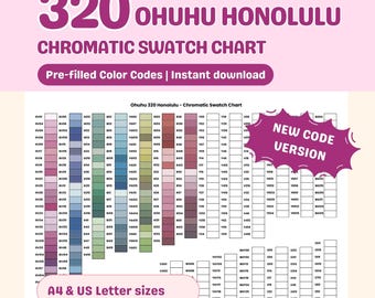 Ohuhu Honolulu 320 Colors Chromatic Swatch Chart (New Code Version) (Digital Download)
