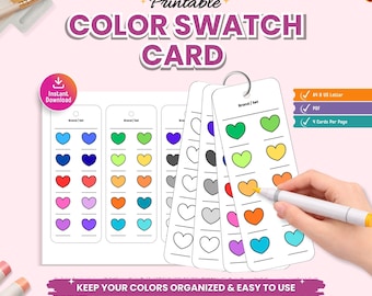 Printable Color Swatch Cards, Marker Organizer (PDF Download)