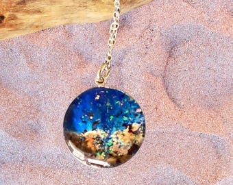 Handgemachte kosmische Halskette aus Sterling Silber ♥