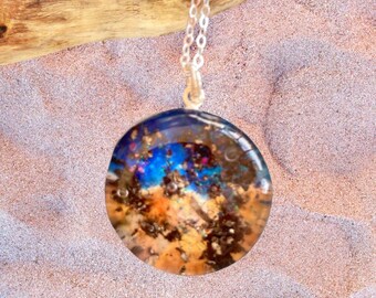 Sterling Silber Meteorit Anhänger - Handgemachtes kosmisches Halskette Geschenk