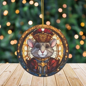 The Rat King Fleck Glas Gedruckt Keramik Ornament, Ballett Ornament, Nussknacker Geschenkidee, Baum Deco