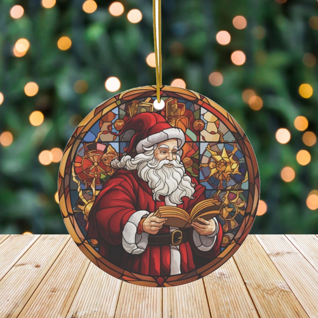 新品クリスマス ステンドグラス Kris Kringle グラスマスターズ社 新品クリスマス ステンドグラス Kris Kringle グラスマスターズ社