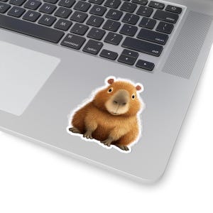 Adesivos fofos de capivara com corte de beijo, decalques de animais adoráveis, adesivos para laptop, presentes para amantes de animais, decoração fofa