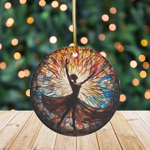 Ballerina Printed Stain Glass Ornament, Ballet Gift, Ballerina Gift, Dance Ornament, Gift for her