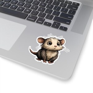 Adorable Stickers Opossum Kiss-Cut, Stickers Animaux Mignons pour Ordinateurs Portables, Scrapbooking, Cadeaux, Cadeaux De Fête, Amoureux De La Nature, Possum