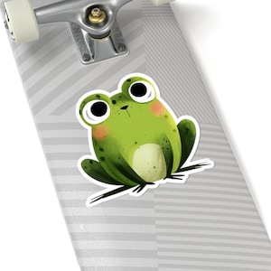 Wunderliche Frosch-Aufkleber, niedliche Frosch-Abziehbilder, Vinyl-Frosch-Kunst, perfekt für Journale, Laptops, Wasserflaschen, Kinderpartys, umweltfreundlich
