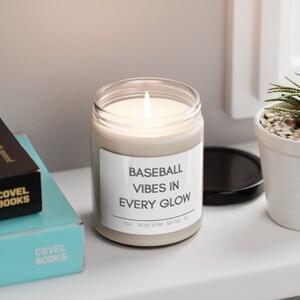 Baseball Vibes Scented Soy Candle, 9oz, Hockey Candle, Sports Candle, Baseball Candle