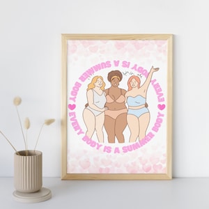 Every Body is a Summer Body A4 Print - art poster positivity text quote girl power