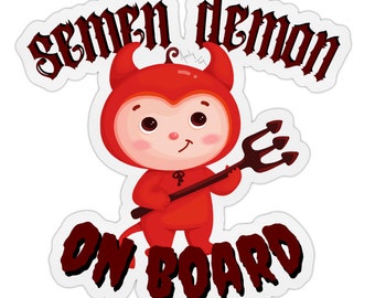 Semen Demon On Board Sticker - funny child baby kid car window windscreen bumper
