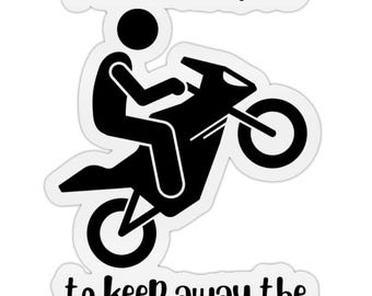 I Do Wheelies To Keep Away The Feelies Sticker Black - funny meme alien art