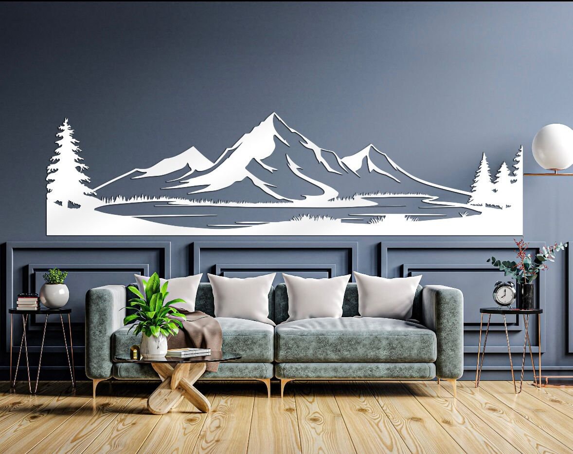 Mountain and Forest Metal Wall Art, Metal Home Decoration, Metal Wall ...