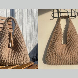 Crochet Bag PATTERN – Bubble Stitches Ribbed Edge Finished, Bindle Tote ...