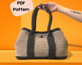 Crochet Bag PATTERN – Garden Party Tote, Produce Market Every Day, Luxury, Classic and Iconic , Easy to Made with Pictures Instruction