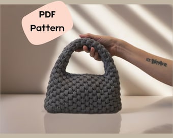Chunky Crochet Mini Boho Bag Pattern| Jodie-Inspired T-Shirt Yarn Handbag | 2-Hour DIY Project | Handmade Statement Purse