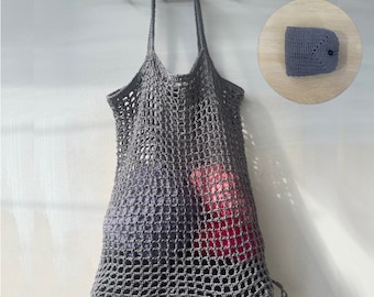 Crochet Market Bag PATTERN - Packable & Foldable, Produce Farmer Market Tote, Easy to Made with Pictures Instruction