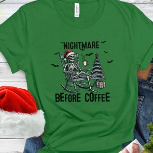 Nightmare Before Coffee Shirt, Cute Halloween Sweatshirt, Coffee Lover Shirt, Pumpkin Spice Latte,Skeleton Halloween Shirt,Coffee Fall Shirt
