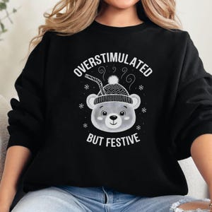 Christmas Teddy Bear Sweatshirt, Glass Bear Cup Sweater, Coffee Lover Crewneck, Cute Holiday Bear Top, Festive Winter Graphic Shirt