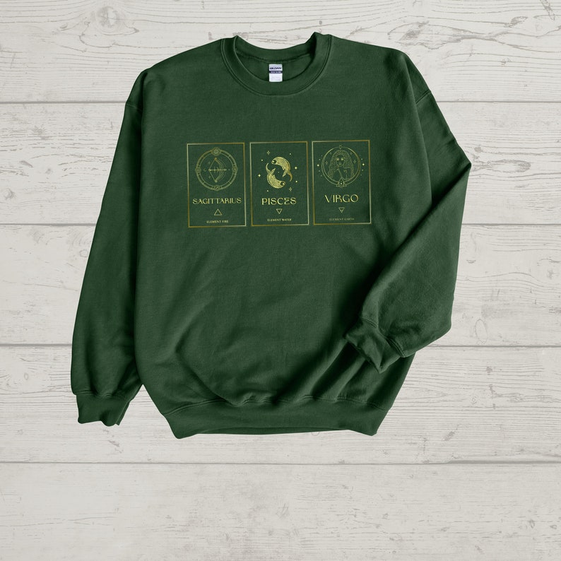 Custom BIG THREE Zodiac Signs Sweatshirt, Custom Sun Moon & Rising Sign Sweatshirt, Cottagecore