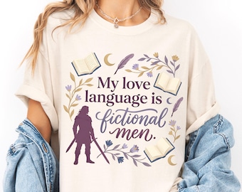 Comfort Colors Romantasy Reader Shirt, Fictional Men Book Lover Tee, Romance Reader Gift