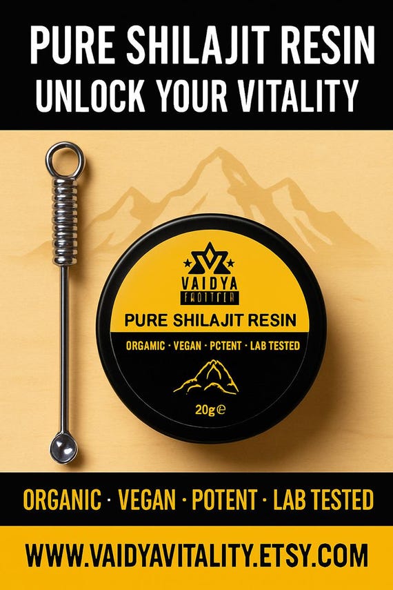 Pure Shilajit Resin: 60% Fulvic Acid, 85+ Minerals, Vegan