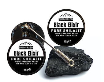 Pure Shilajit Resin-Sundried: Ayurvedic Mineral Supplement with Fulvic Acid(15g)