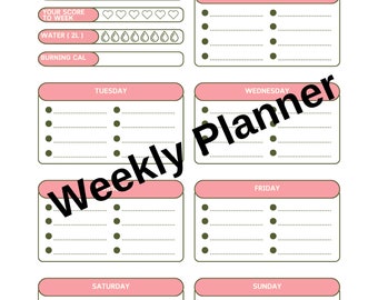 Weekly diet planner-Haftalık diyet planlayıcısı(English-Türkçe)