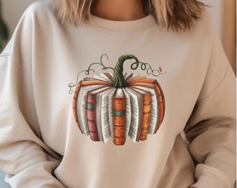 Book Pumpkin Sweatshirt | Fall Bookish Crewneck, Reader Gift