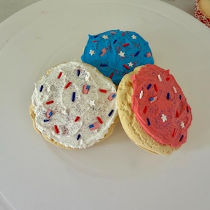 Fake Sprinkled Patriotic Sugar Cookie for Tiered Tray, Display or Photo Prop