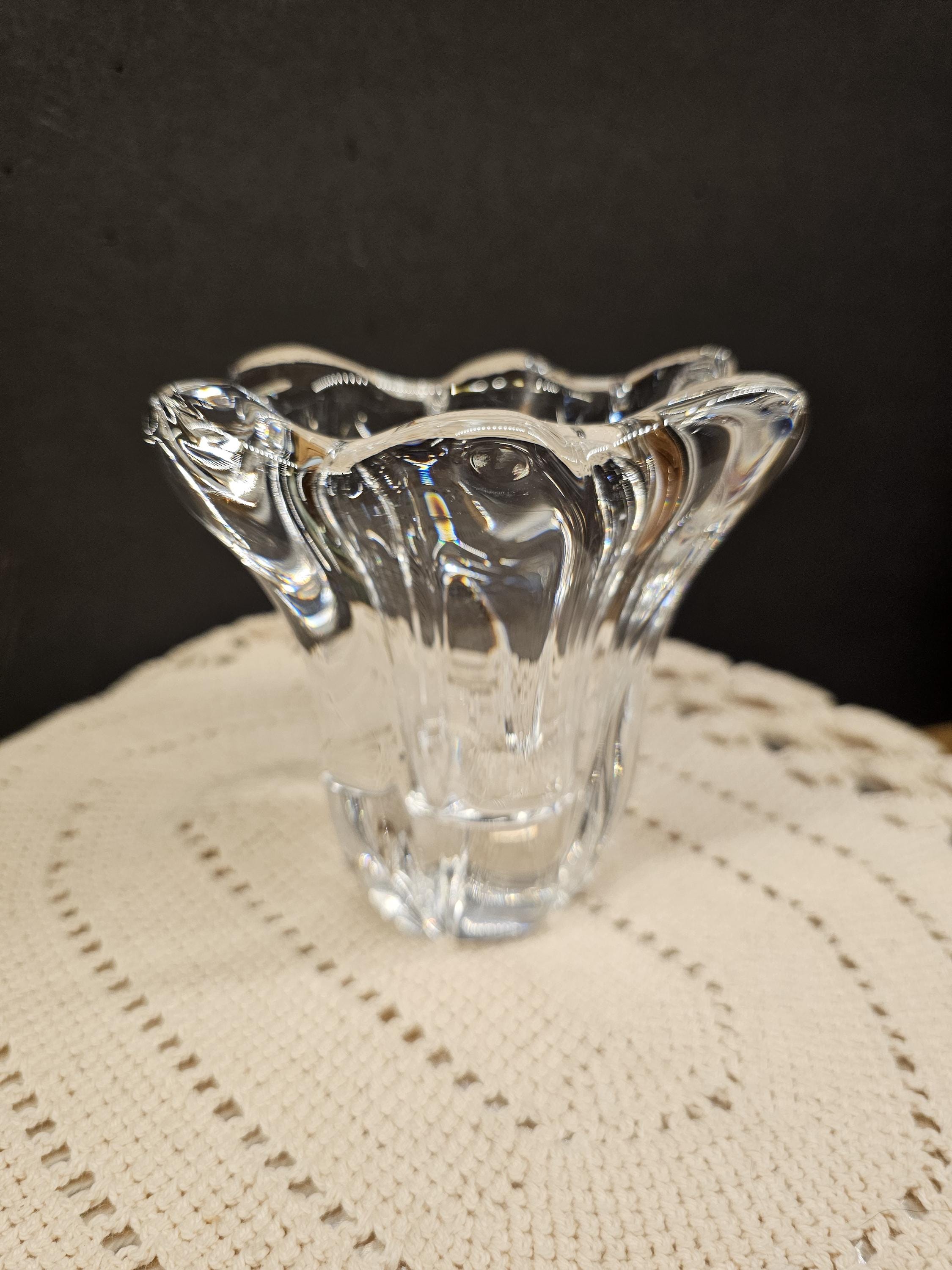 DAUM France Twisted crystal vase フラワーベース Daum Vase - Etsy