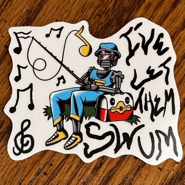 Han-Tyumi, The Lazy Fisher Sticker with Lyrics - King Gizzard and the Lizard Wizard