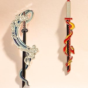Kawaii Anime Swords Enamel Pin | Cartoon Brooch
